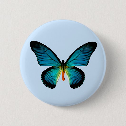 Blauer Schmetterling Button (Vorderseite)