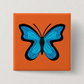 Blauer Schmetterling Button (Vorderseite)