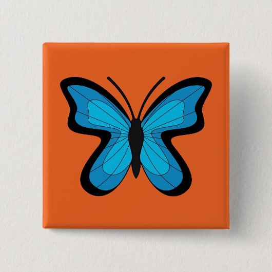 Blauer Schmetterling Button (Vorderseite)