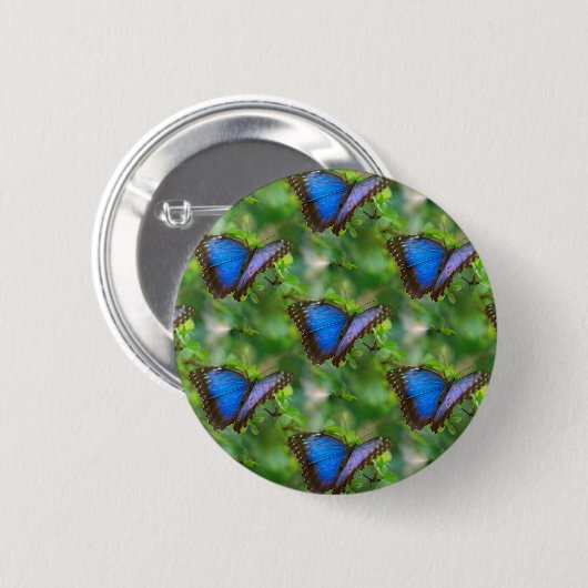 Blauer Schmetterling Button (Vorne & Hinten)