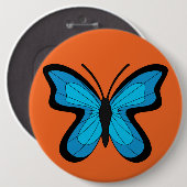 Blauer Schmetterling Button (Vorne & Hinten)
