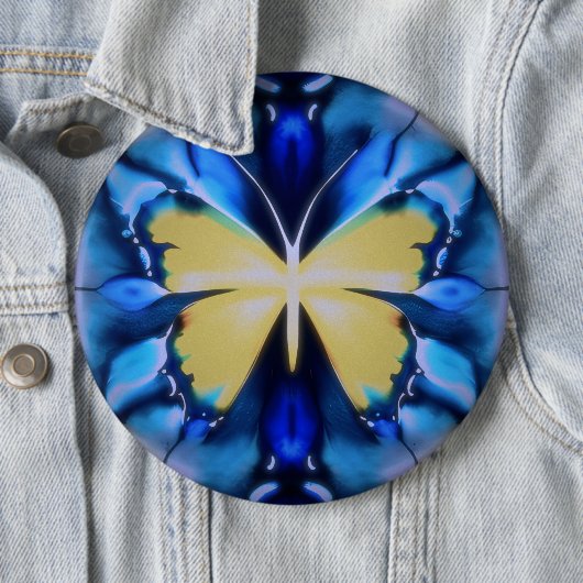 Blauer Schmetterling-Button in der Gefärbte Krawat Button (Beispiel)