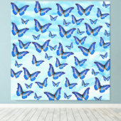 Blauer Schmetterling Canvas Print Leinwanddruck (Insitu (Holzboden))