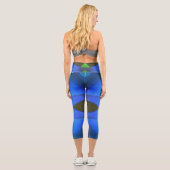 Blauer Schmetterling Capri Leggings (Rückseite)