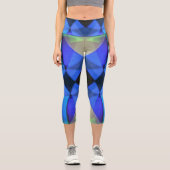 Blauer Schmetterling Capri Leggings (Vorderseite)