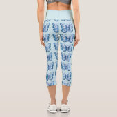 Blauer Schmetterling Capri Leggings (Rückseite)