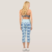 Blauer Schmetterling Capri Leggings (Rückseite)