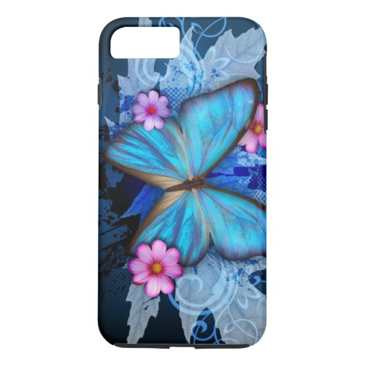 Blauer Schmetterling Case-Mate iPhone Hülle (Rückseite)