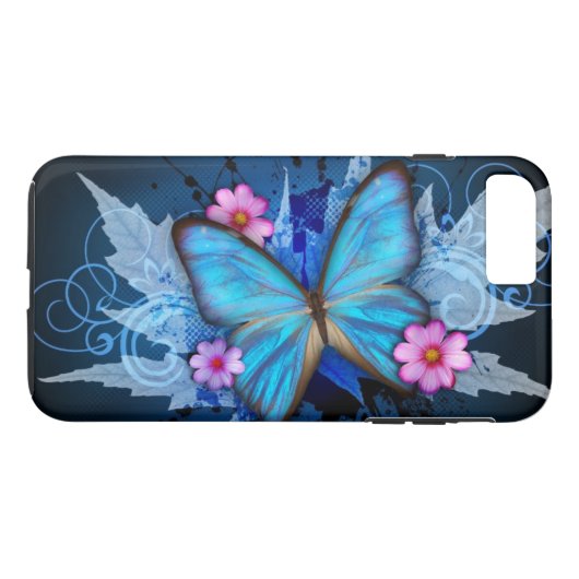 Blauer Schmetterling Case-Mate iPhone Hülle (Rückseite (Horizontal))