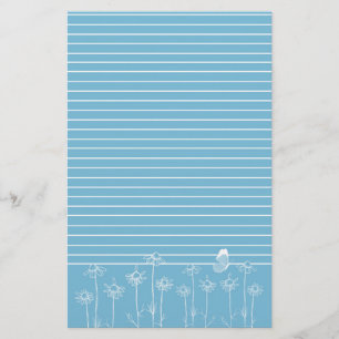 Blauer Schmetterling Chamomile Blume Weiße Linse Briefpapier