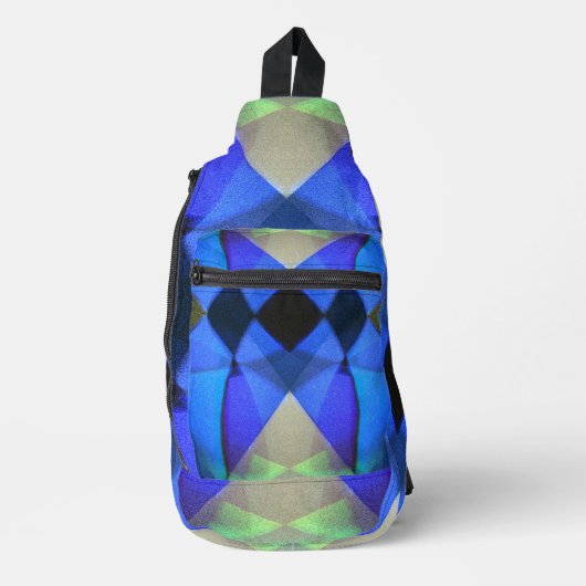 Blauer Schmetterling Crossbody Bag (Vorderseite)