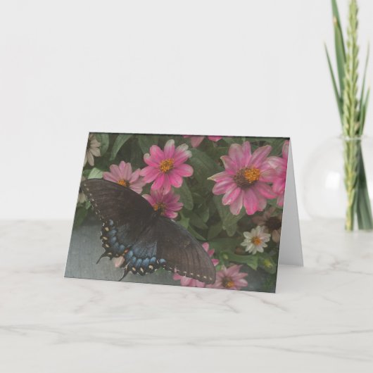 blauer Schmetterling  Dankeskarte (Vorderseite)