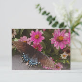 blauer Schmetterling  Dankeskarte (Stehend Vorderseite)
