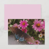 blauer Schmetterling  Dankeskarte (Vorne/Hinten)