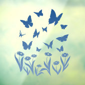 Blauer Schmetterling Decal Butterfly Blume Klammer Fensteraufkleber (Blatt 3)