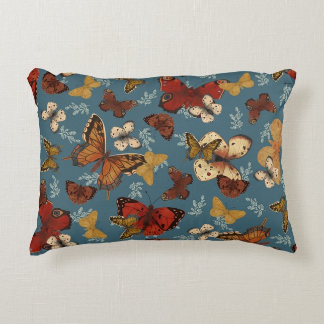Blauer Schmetterling Dekokissen (Vorderseite)