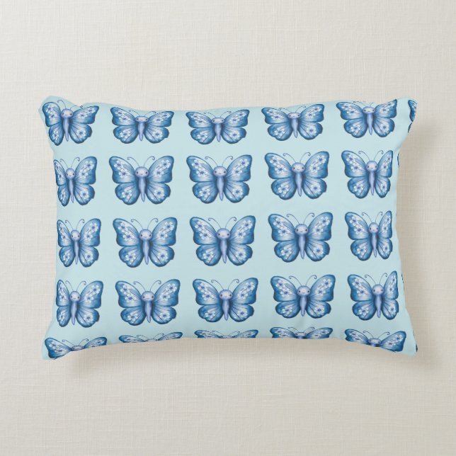 Blauer Schmetterling Dekokissen (Vorderseite)