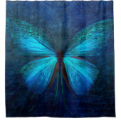 Blauer Schmetterling der Freude und des Glücks Duschvorhang (Vorderseite)