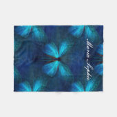 Blauer Schmetterling der Freude und des Glücks Fleecedecke (Vorderseite (Horizontal))