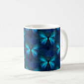 Blauer Schmetterling der Freude und des Glücks Kaffeetasse (VorderseiteRechts)