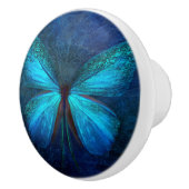 Blauer Schmetterling der Freude und des Glücks Keramikknauf (Rechts)