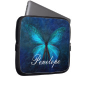 Blauer Schmetterling der Freude und des Glücks Laptopschutzhülle (Vorne Rechts)