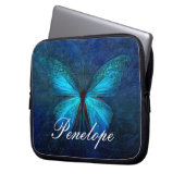 Blauer Schmetterling der Freude und des Glücks Laptopschutzhülle (Vorderseite Links)