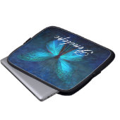 Blauer Schmetterling der Freude und des Glücks Laptopschutzhülle (Vorne Knopf)