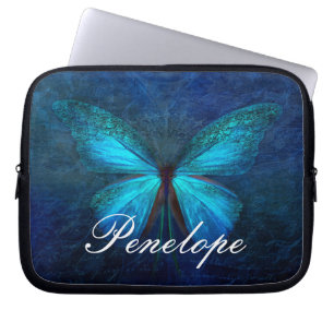Blauer Schmetterling der Freude und des Glücks Laptopschutzhülle