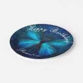 Blauer Schmetterling der Freude und des Glücks Pappteller (Schrägansicht)