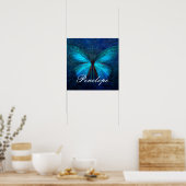 Blauer Schmetterling der Freude und des Glücks Poster (Küche)