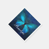 Blauer Schmetterling der Freude und des Glücks Serviette (Ecke)