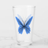 Blauer Schmetterling-Designglas Glas (Rückseite)