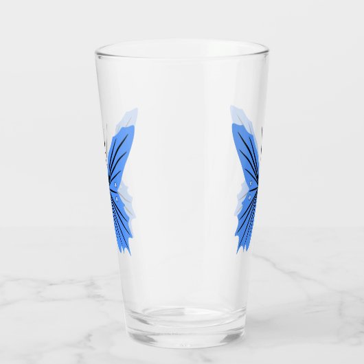 Blauer Schmetterling-Designglas Glas (Rechts)