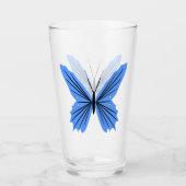 Blauer Schmetterling-Designglas Glas (Vorderseite)