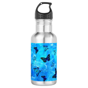 Blauer Schmetterling Edelstahlflasche