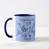 Blauer Schmetterling Erinnerungstasse Tasse (Links)