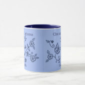 Blauer Schmetterling Erinnerungstasse Tasse (Zentrum)
