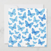 Blauer Schmetterling Feiertagskarte (Rückseite)