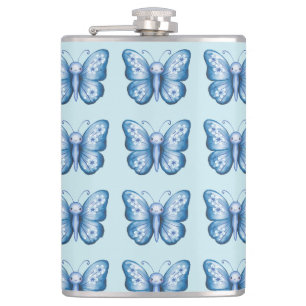 Blauer Schmetterling Flachmann