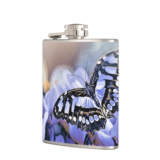 Blauer Schmetterling Flachmann (Links)