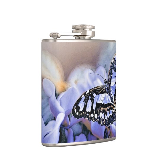 Blauer Schmetterling Flachmann (Rechts)