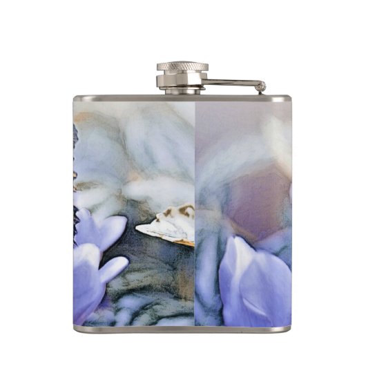 Blauer Schmetterling Flachmann (Rückseite)