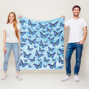 Blauer Schmetterling Fleece Blanket