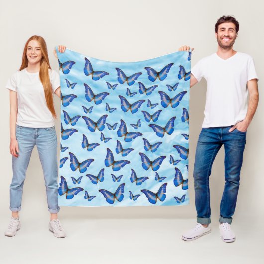 Blauer Schmetterling Fleece Blanket (Beispiel)