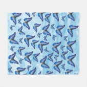Blauer Schmetterling Fleece Blanket (Vorderseite (Horizontal))