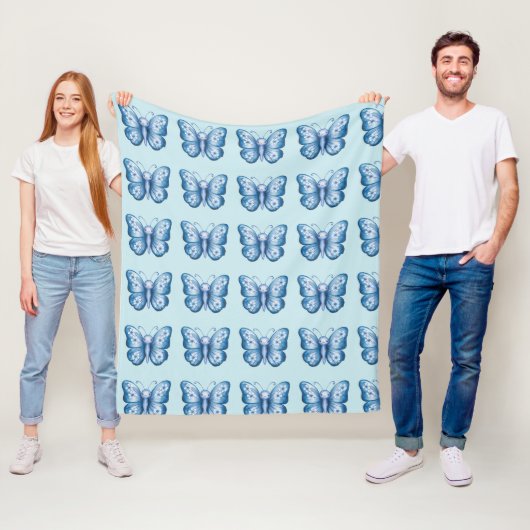 Blauer Schmetterling Fleecedecke (Beispiel)