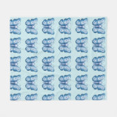 Blauer Schmetterling Fleecedecke (Vorderseite (Horizontal))
