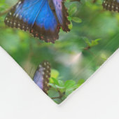 Blauer Schmetterling Fleecedecke (Ecke)