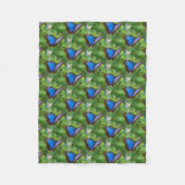 Blauer Schmetterling Fleecedecke (Vorderseite)